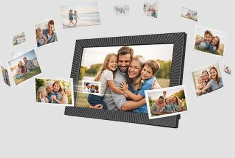 MemFrame – digitaler WLAN-Bilderrahmen mit Familienfoto auf dem HD-Display